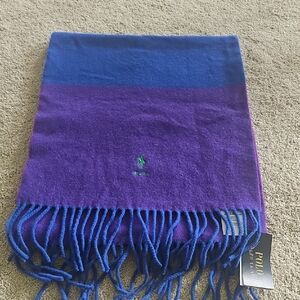 Polo by Ralph Lauren Wool Scarf in Purple and Blue